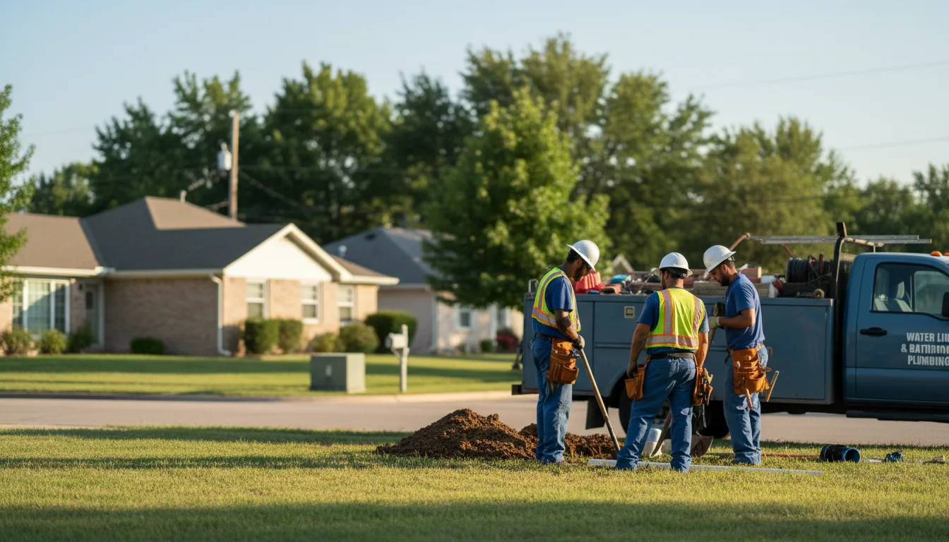 Residential water line and bathroom plumbing service in Buda, IL